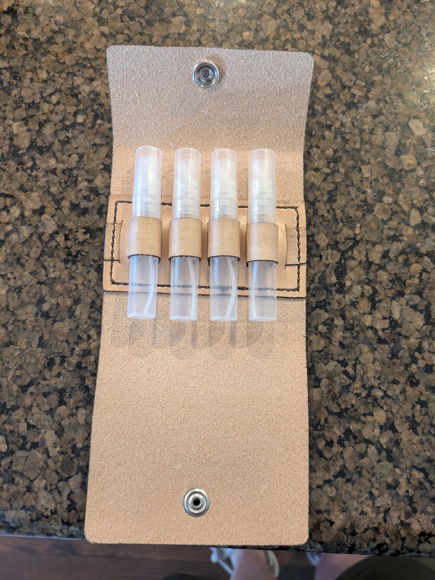 Compact Leather Travel Case 4 Slot